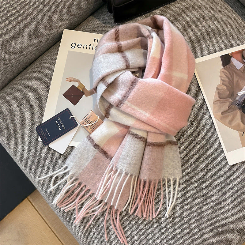 Australian Wool Plaid Scarf –Warm & Elegant Winter