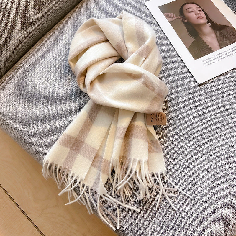 Australian Wool Plaid Scarf –Warm & Elegant Winter