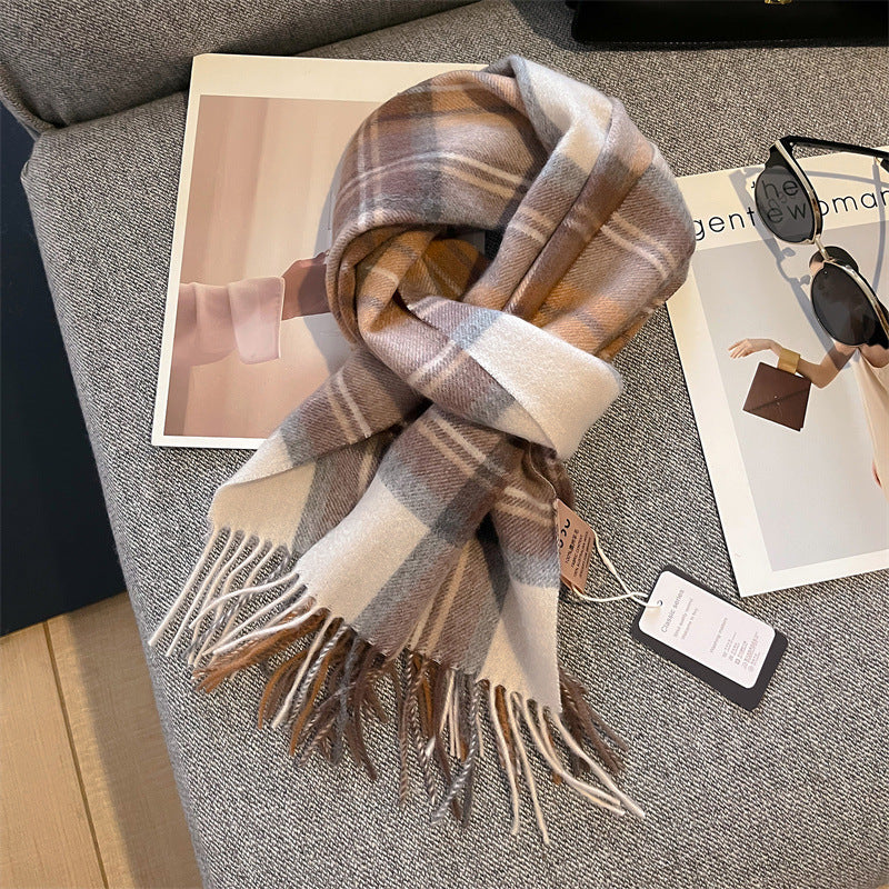 Australian Wool Plaid Scarf –Warm & Elegant Winter