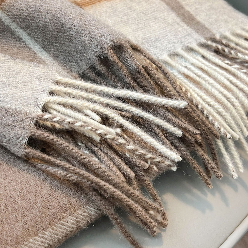 Australian Wool Plaid Scarf –Warm & Elegant Winter