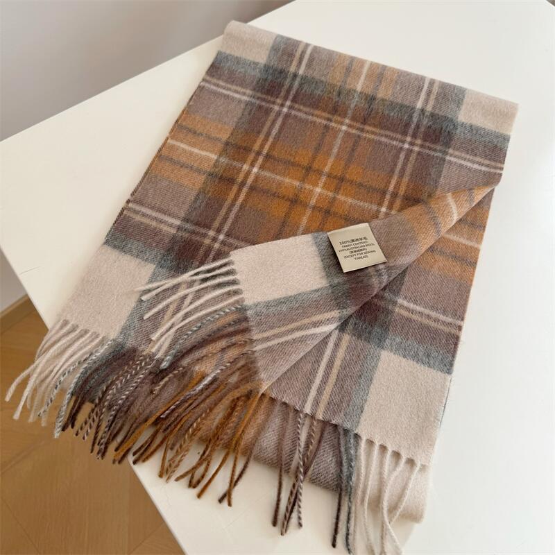 Australian Wool Plaid Scarf –Warm & Elegant Winter