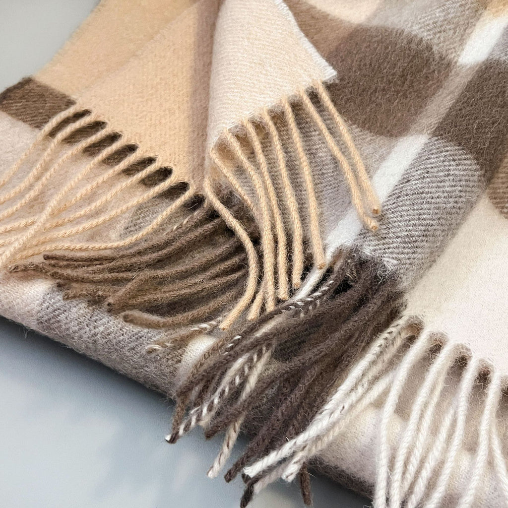 Australian Wool Plaid Scarf –Warm & Elegant Winter