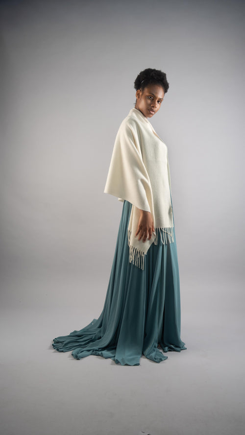 CILANZE Ivory Extra-Large 100% Wool Scarf